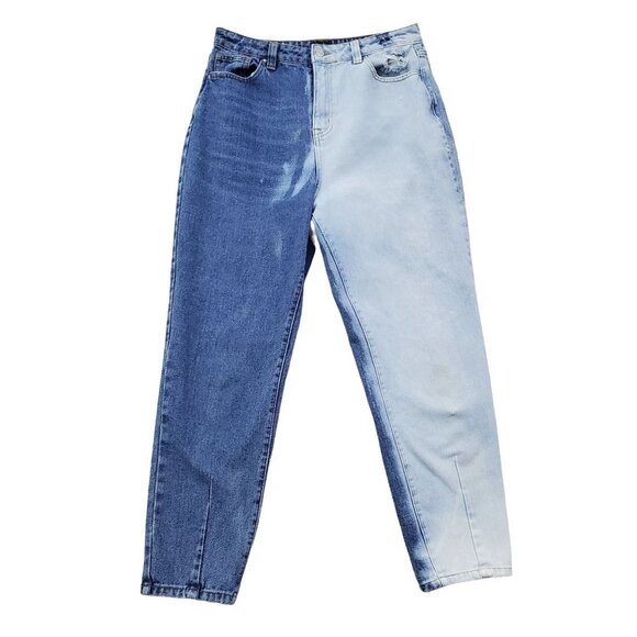 Simple Society Denim - Simple Society Womens High-Waisted Half Bleached Boyfriend Jeans Size 11/30